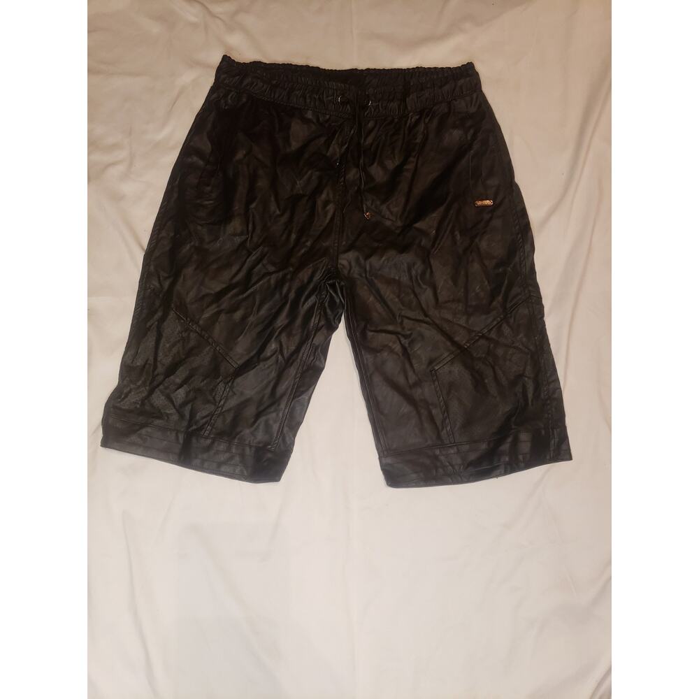 Switch Men’s 2XL Black Leather Drawstring Shorts Vintage Y2K